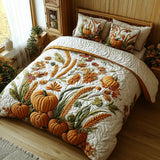 Set di Biancheria da Letto Trapuntata 3 Pezzi Dorato Grains