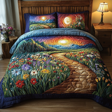 Set di Biancheria da Letto Trapuntata 3 Pezzi Boschetto Dorato
