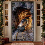 Treno di Natale Copriporta Trapuntato