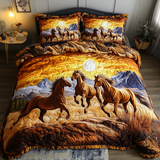 Set di Biancheria da Letto Trapuntata 3 Pezzi Orizzonte Dorato