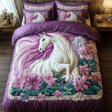 Set di Biancheria da Letto Trapuntata 3 Pezzi Cavallo Dorato