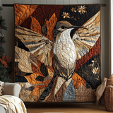 Colibrì tra Foglie Dorate Coperta Trapuntata