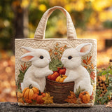 Coniglio tra le Foglie Dorate Borsa Tote Trapuntata