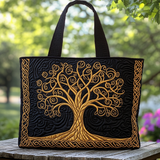 Foglie Dorate Borsa Tote Trapuntata