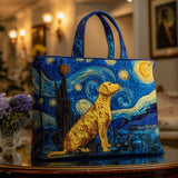 Labrador della Notte Dorata Borsa Tote Trapuntata
