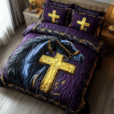 Set di Biancheria da Letto Trapuntata 3 Pezzi Sentiero Dorato