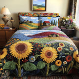 Set di Biancheria da Letto Trapuntata 3 Pezzi Pianure Dorate
