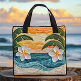 Plumeria Dorata Borsa Tote Trapuntata