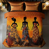 Set di Biancheria da Letto Trapuntata 3 Pezzi Regine Dorate