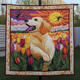 Beatitudine del Golden Retriever Coperta Trapuntata