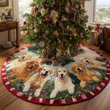 Golden Retriever Cheer Quilted Christmas Tree Skirt NCU0DV8160
