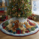 Amore del Golden Retriever Copri Base per Albero di Natale Trapuntato
