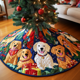 Magia tra la Neve del Golden Retriever Copri Base per Albero di Natale Trapuntato