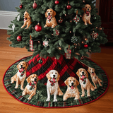 Natale del Golden Retriever Copri Base per Albero di Natale Trapuntato