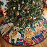 Spirito dei Golden Retriever Copri Base per Albero di Natale Trapuntato