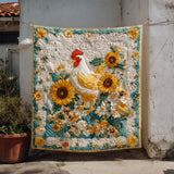 Fioritura del Gallo Dorato Coperta Trapuntata
