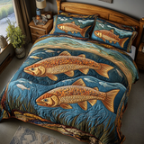 Set di Biancheria da Letto Trapuntata 3 Pezzi Dorato Salmon
