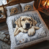 Golden Slumber 3-Piece Quilted Bedding Set NCU0XD1550
