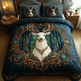 Set di Biancheria da Letto Trapuntata 3 Pezzi Cervo Dorato