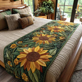 Girasole Dorato Runner da Letto Trapuntato
