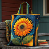 Girasole Dorato Borsa Tote Trapuntata
