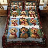 Set di Biancheria da Letto Trapuntata 3 Pezzi Desideri Dorati dell'Inverno