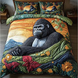 Set di Biancheria da Letto Trapuntata 3 Pezzi Ombre di Gorilla
