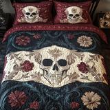 Set di Biancheria da Letto Trapuntata 3 Pezzi Teschio di Gothic