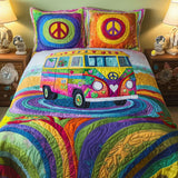 Set di Biancheria da Letto Trapuntata 3 Pezzi Autobus Groovy dell'Amore