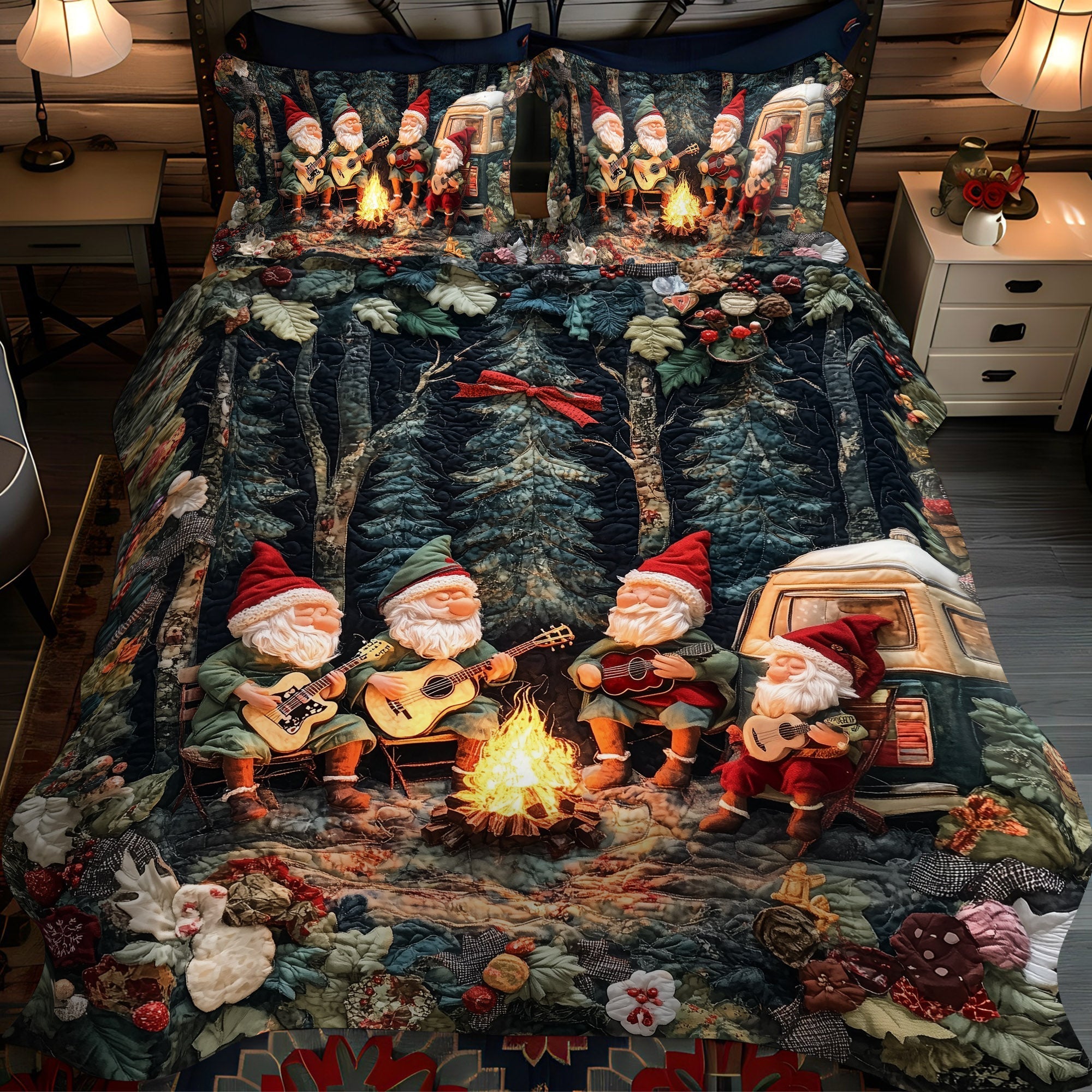 Set di Biancheria da Letto Trapuntata 3 Pezzi Notti di Guitar