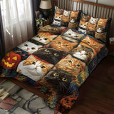 Set di Biancheria da Letto Trapuntata 3 Pezzi Felino di Halloween