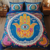 Set di Biancheria da Letto Trapuntata 3 Pezzi Hamsa Protection