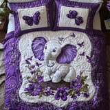 Set di Biancheria da Letto Trapuntata 3 Pezzi Giorni Felici dell'Elefante