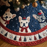 Bouledogue Francese Felice Copri Base per Albero di Natale Trapuntato