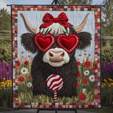 Mucca delle Highland Felice Coperta Trapuntata