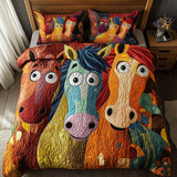 Set di Biancheria da Letto Trapuntata 3 Pezzi Zoccoli Felici
