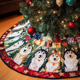 Husky Felice Copri Base per Albero di Natale Trapuntato