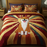 Set di Biancheria da Letto Trapuntata 3 Pezzi Cucciolo Felice