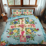 Set di Biancheria da Letto Trapuntata 3 Pezzi Croce di Harmonious