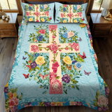 Set di Biancheria da Letto Trapuntata 3 Pezzi Croce di Harmonious