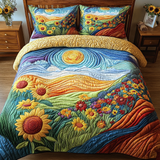 Set di Biancheria da Letto Trapuntata 3 Pezzi Bagliore del Raccolto