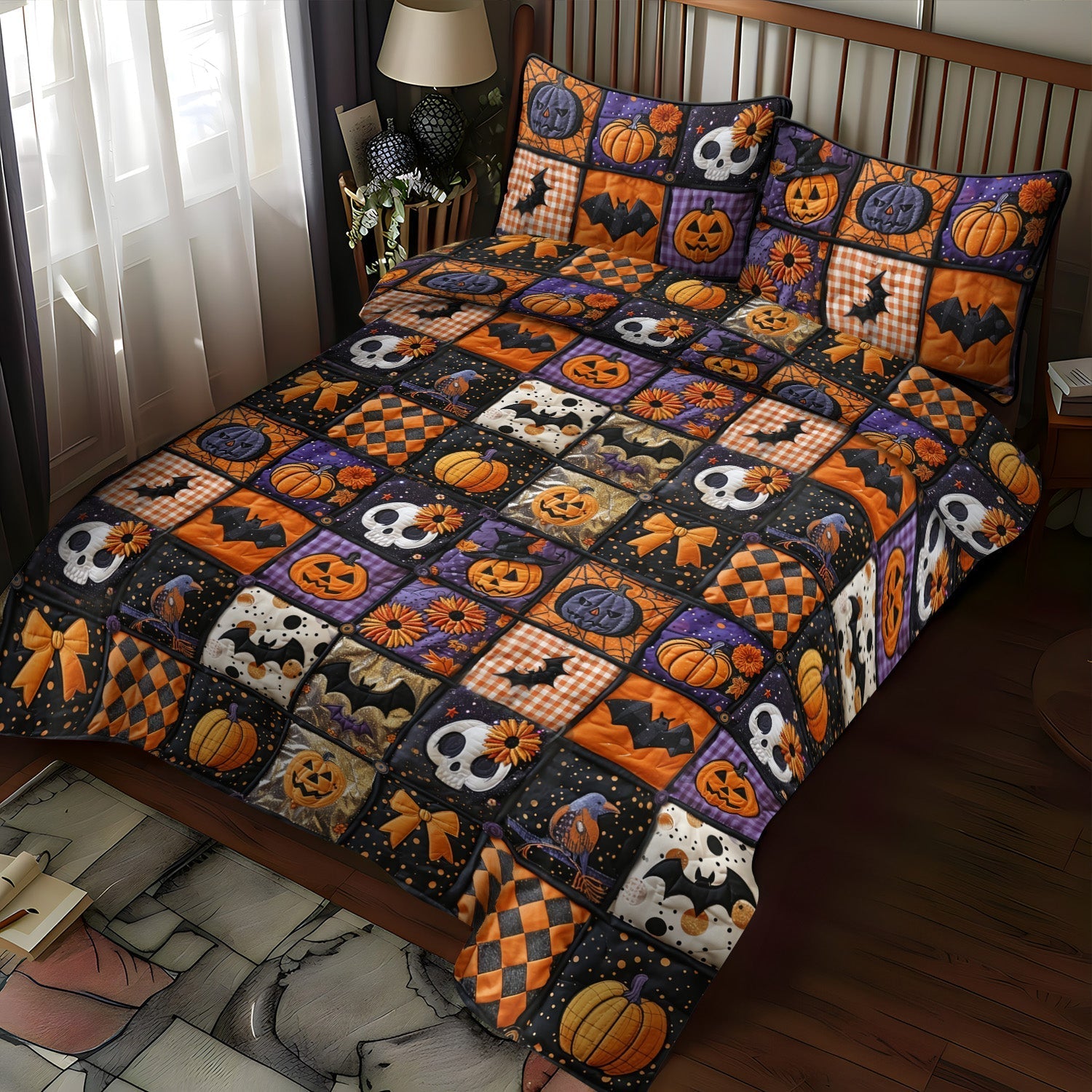 Set di Biancheria da Letto Trapuntata 3 Pezzi Sogni Infestati