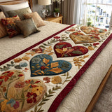 Fioritura del Cuore Runner da Letto Trapuntato