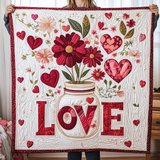 Bouquet di Cuori Coperta Trapuntata