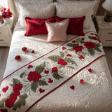 Petali del Cuore Runner da Letto Trapuntato
