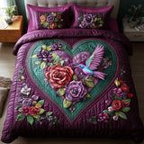 Set di Biancheria da Letto Trapuntata 3 Pezzi Sussurri di Heartline