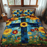 Set di Biancheria da Letto Trapuntata 3 Pezzi Giardino Celestiale