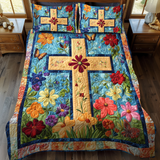 Set di Biancheria da Letto Trapuntata 3 Pezzi Croce Celestiale