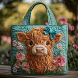 Giardino della Mucca delle Highland Borsa Tote Trapuntata