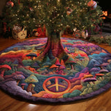 Paese delle Meraviglie Hippie Copri Base per Albero di Natale Trapuntato